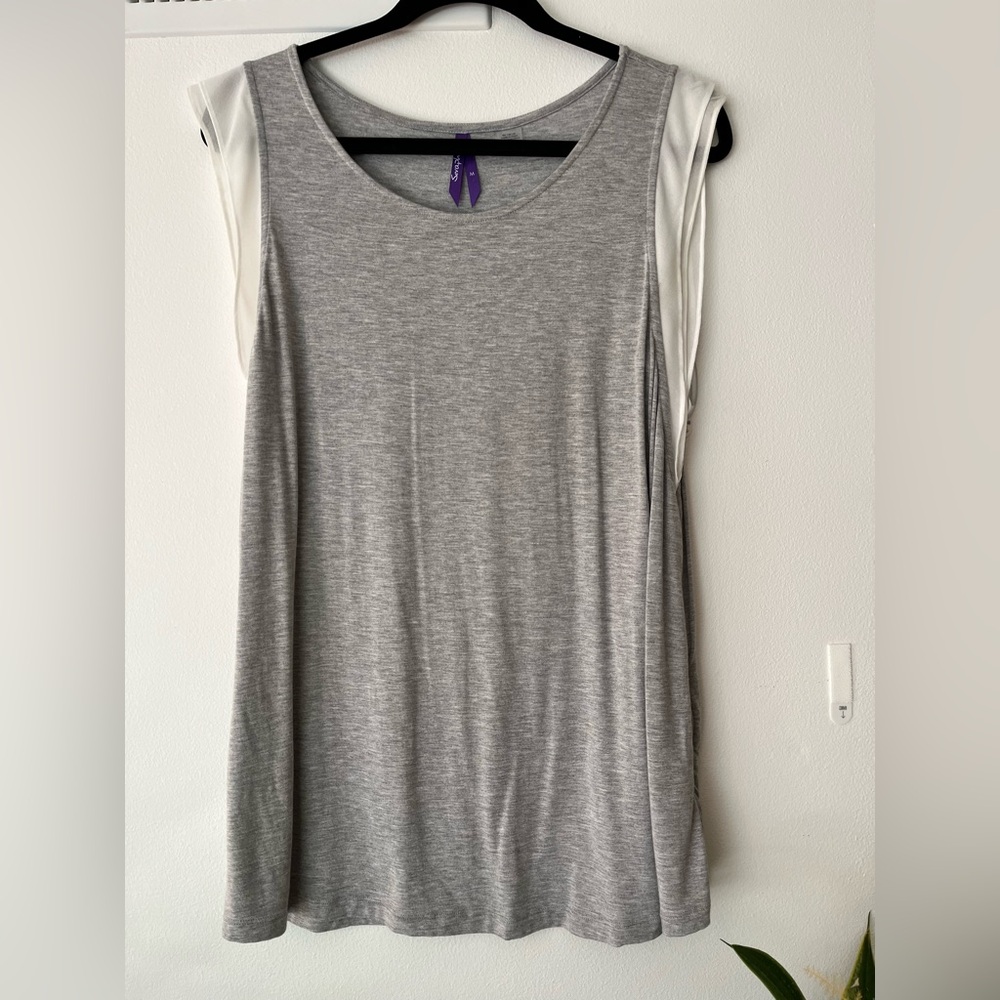 Seraphine Gray and White nursing Top